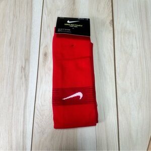 Nike Matchfit Knee High Soccer Socks Men 8-12 Women10-13 Red w White Logo DriFit